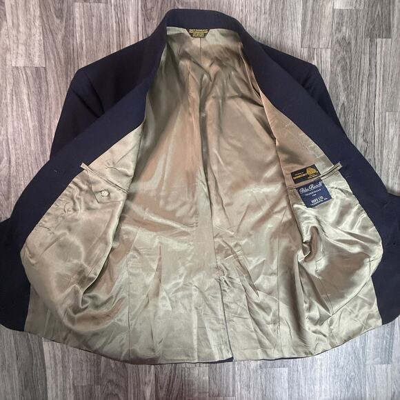 Palm Beach Navy Gold Button Wool Blazer Men’s Sport Coat Tailored in USA - Picture 4 of 6